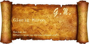 Gierig Miron névjegykártya